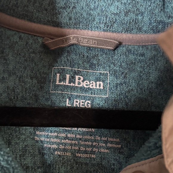 L.L. Bean Teal Sweater with Gray Trim - Picture 2 of 5